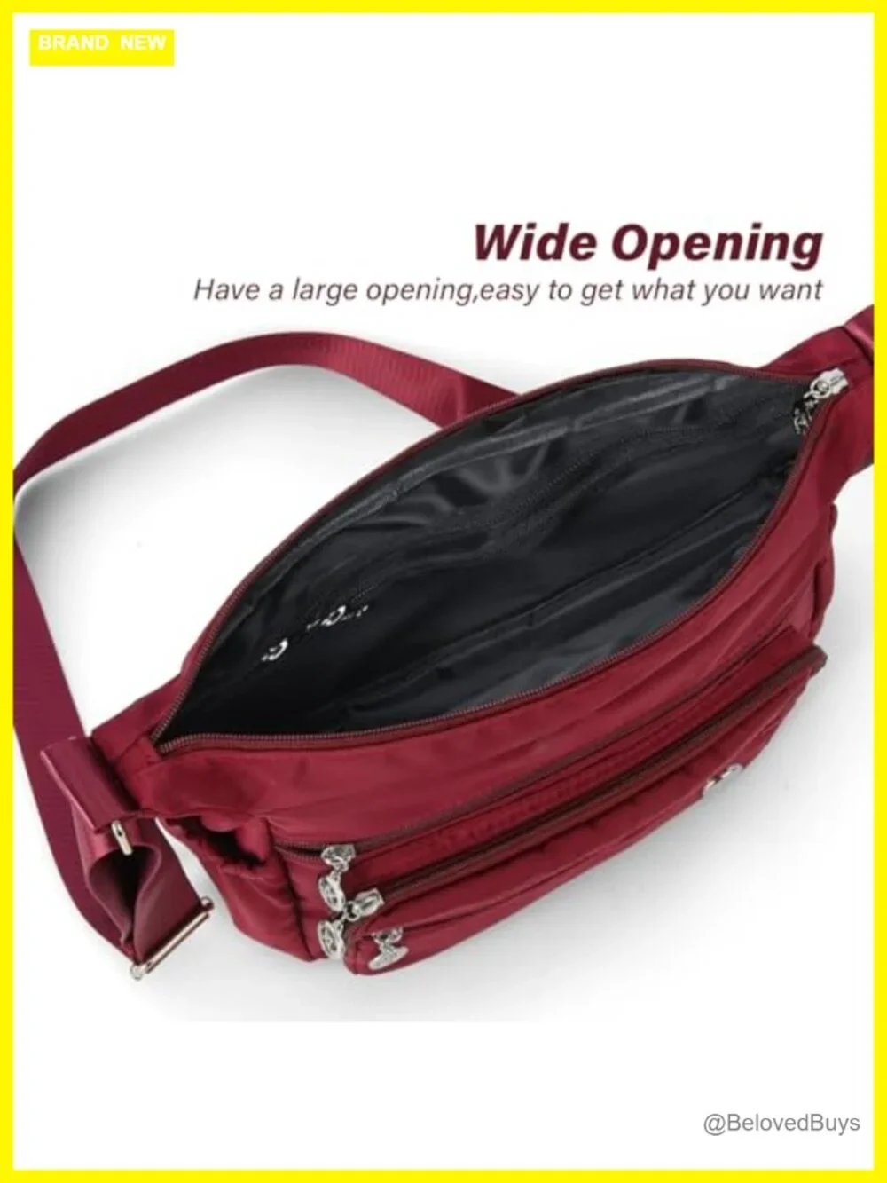 Crossbody Bag with Multiple Pockets, Shoulder Handbag, Tote Satchel, Fashion